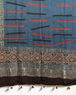 TAS Auto Crop Lower - Ajrakh Modal Silk Natural Dye Dupatta with Tassels 32