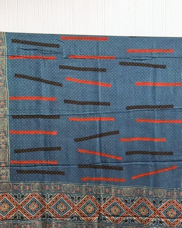 TAS Auto Crop Upper - Ajrakh Modal Silk Natural Dye Dupatta with Tassels 32