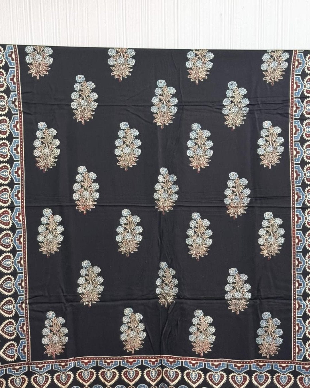 TAS Auto Crop Upper - Ajrakh Modal Silk Natural Dye Dupatta with Tassels 33