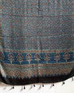 TAS Auto Crop Lower - Ajrakh Modal Silk Natural Dye Dupatta with Tassels 36