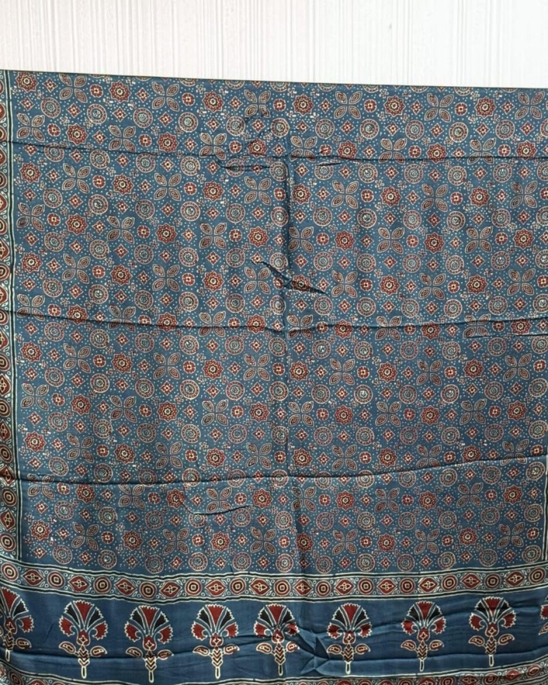 TAS Auto Crop Upper - Ajrakh Modal Silk Natural Dye Dupatta with Tassels 36