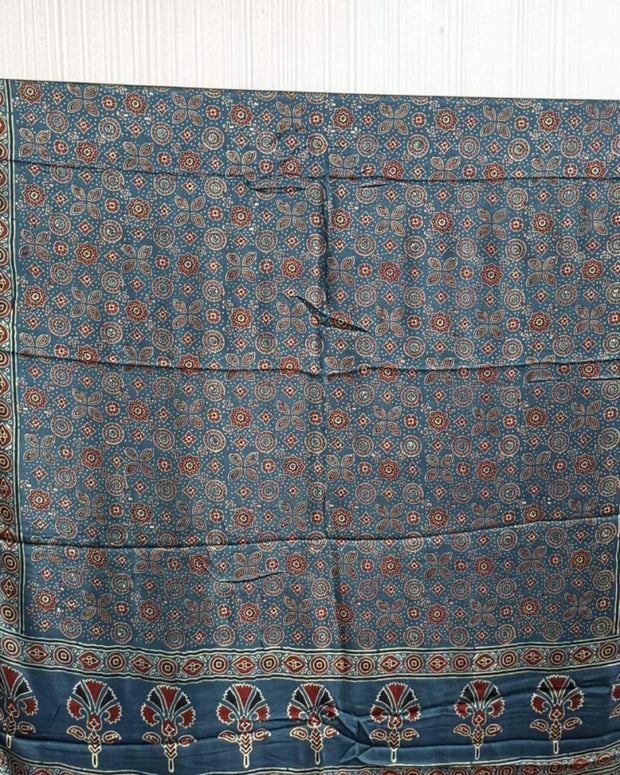 TAS Auto Crop Upper - Ajrakh Modal Silk Natural Dye Dupatta with Tassels 36
