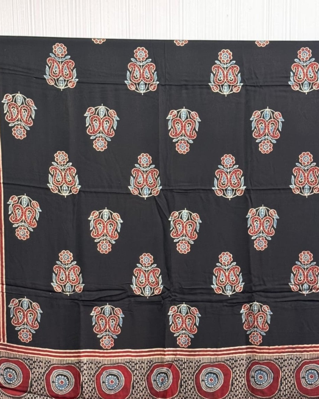 TAS Auto Crop Upper - Ajrakh Modal Silk Natural Dye Dupatta with Tassels 37