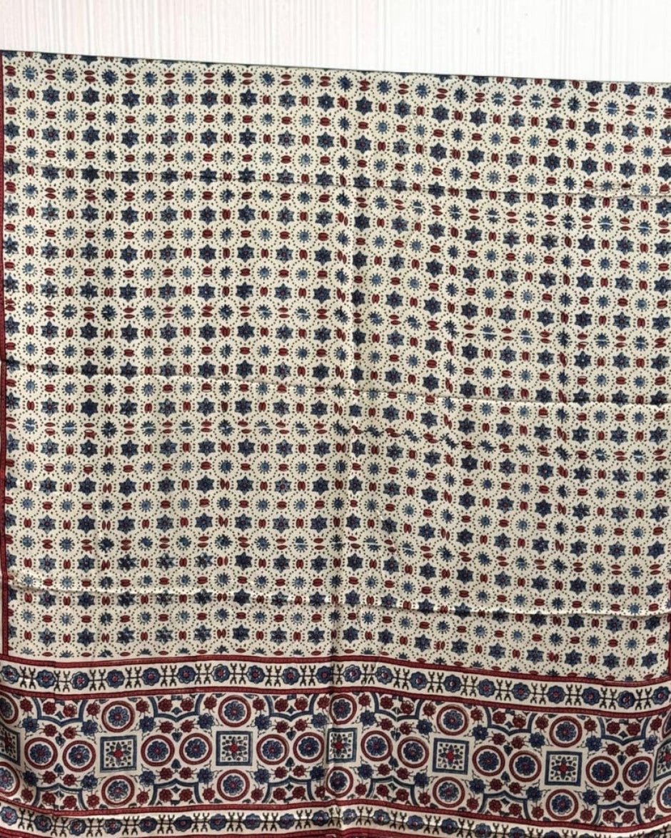 TAS Auto Crop Upper - Ajrakh Modal Silk Natural Dye Dupatta with Tassels 39