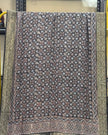TAS Auto Crop Upper - Dola Silk Ajrakh Hand Block Print Natural Dye Zari Pallu Dupatta 01