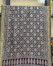 TAS Auto Crop Upper - Dola Silk Ajrakh Hand Block Print Natural Dye Zari Pallu Dupatta 03