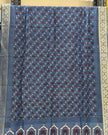 TAS Auto Crop Upper - Dola Silk Ajrakh Hand Block Print Natural Dye Zari Pallu Dupatta 06