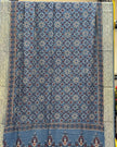 TAS Auto Crop Upper - Dola Silk Ajrakh Hand Block Print Natural Dye Zari Pallu Dupatta 09