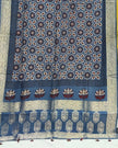 TAS Auto Crop Lower - Dola Silk Ajrakh Hand Block Print Natural Dye Zari Pallu Dupatta 11
