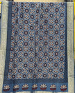 TAS Auto Crop Upper - Dola Silk Ajrakh Hand Block Print Natural Dye Zari Pallu Dupatta 11