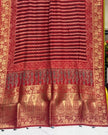 TAS Auto Crop Lower - Dola Silk Ajrakh Hand Block Print Natural Dye Zari Pallu Dupatta 12