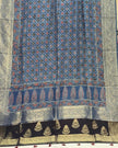 TAS Auto Crop Lower - Dola Silk Ajrakh Hand Block Print Natural Dye Zari Pallu Dupatta 13