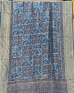 TAS Auto Crop Upper - Dola Silk Ajrakh Hand Block Print Natural Dye Zari Pallu Dupatta 15