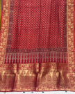 TAS Auto Crop Lower - Dola Silk Ajrakh Hand Block Print Natural Dye Zari Pallu Dupatta 17