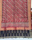 TAS Auto Crop Lower - Dola Silk Ajrakh Hand Block Print Natural Dye Zari Pallu Dupatta 19