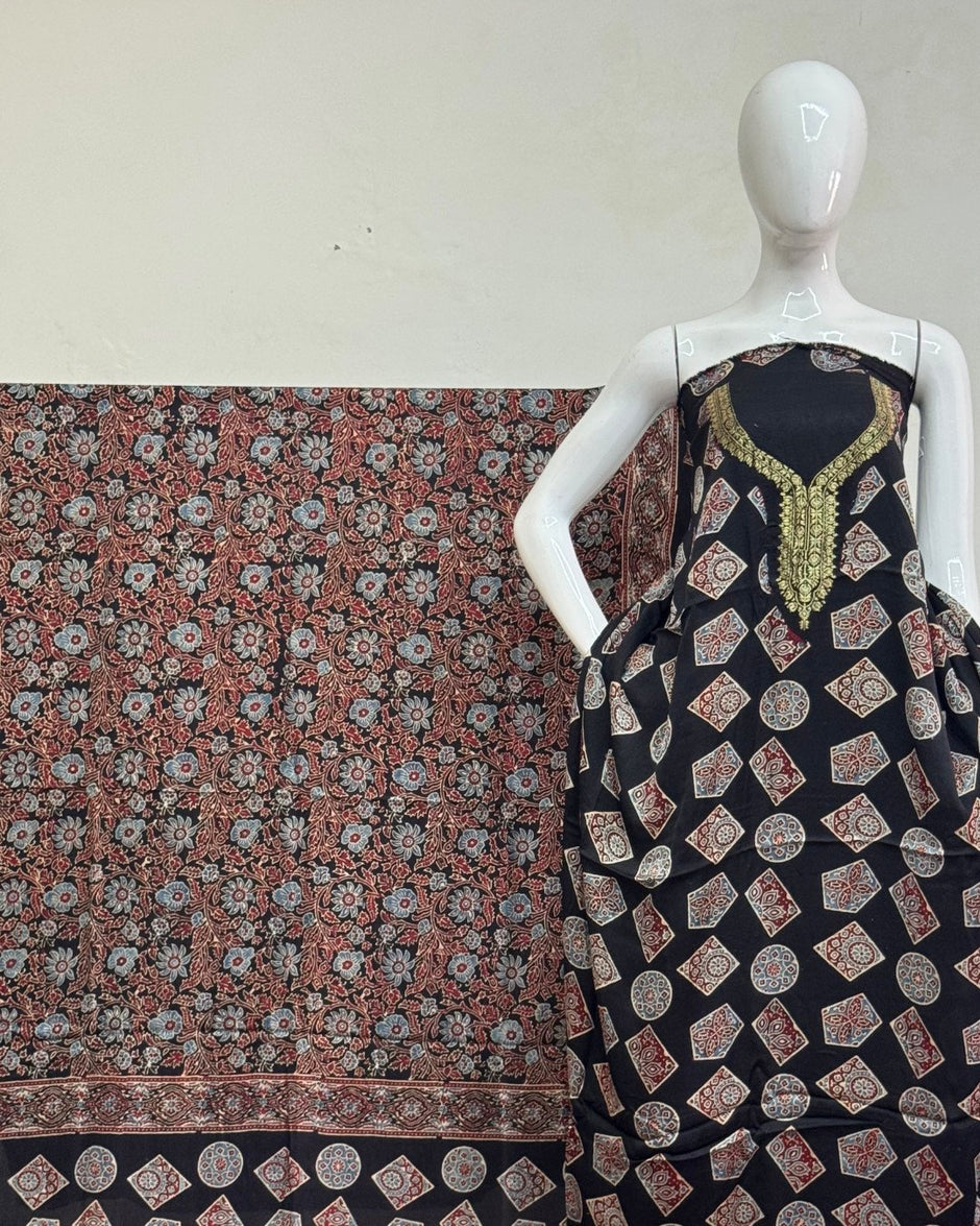 TAS Auto Crop Upper - Premium Modal Silk Nakshi Zari Top & Dupatta 2-Piece Set 07
