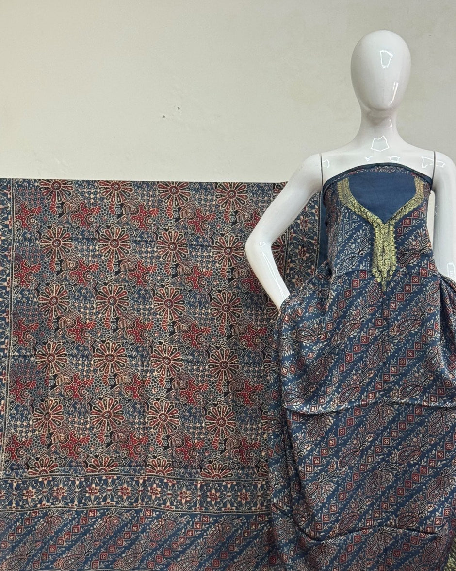 TAS Auto Crop Upper - Premium Modal Silk Nakshi Zari Top & Dupatta 2-Piece Set 08