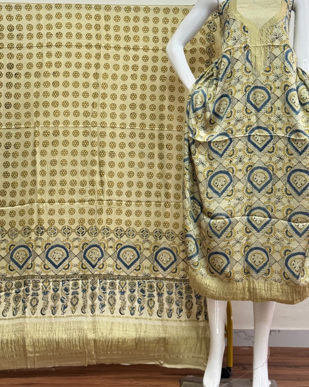 TAS Auto Crop Lower - Premium Modal Silk Nakshi Zari Top & Dupatta 2-Piece Set 14