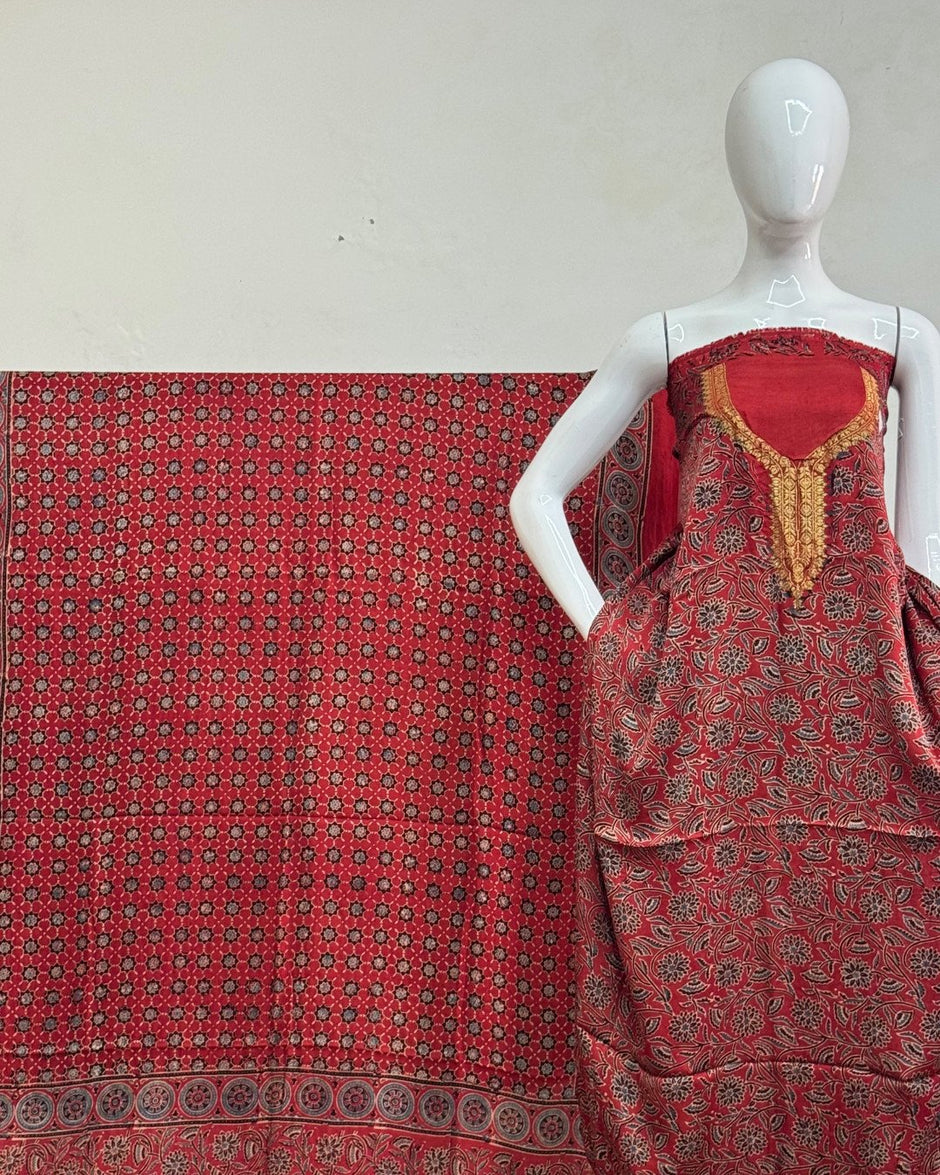 TAS Auto Crop Upper - Premium Modal Silk Nakshi Zari Top & Dupatta 2-Piece Set 16
