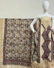 TAS Auto Crop Upper - Meena Kari Dola Silk Ajrakh Hand Block Print 2-Piece Suit 01