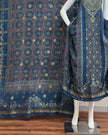 TAS Auto Crop Lower - Meena Kari Dola Silk Ajrakh Hand Block Print 2-Piece Suit 02