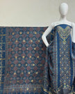 TAS Auto Crop Upper - Meena Kari Dola Silk Ajrakh Hand Block Print 2-Piece Suit 02