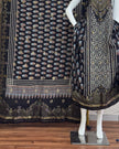 TAS Auto Crop Lower - Meena Kari Dola Silk Ajrakh Hand Block Print 2-Piece Suit 05