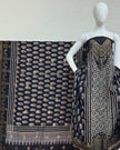 TAS Auto Crop Upper - Meena Kari Dola Silk Ajrakh Hand Block Print 2-Piece Suit 05