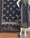 TAS Auto Crop Lower - Meena Kari Dola Silk Ajrakh Hand Block Print 2-Piece Suit 08