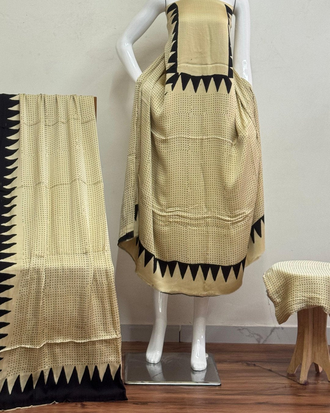 TAS Auto Crop Lower - Havi Pure Modal Silk Ajrakh Hand Block Print Natural Dye Suit 100