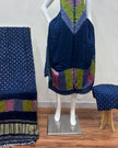 TAS Auto Crop Lower - Premium Modal Silk Multi Shibori 3-Piece Suit 105