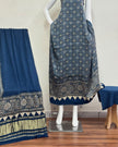 TAS Auto Crop Lower - Havi Modal Silk Ajrakh Neptol Dye Discharge Print Panel Suit 109