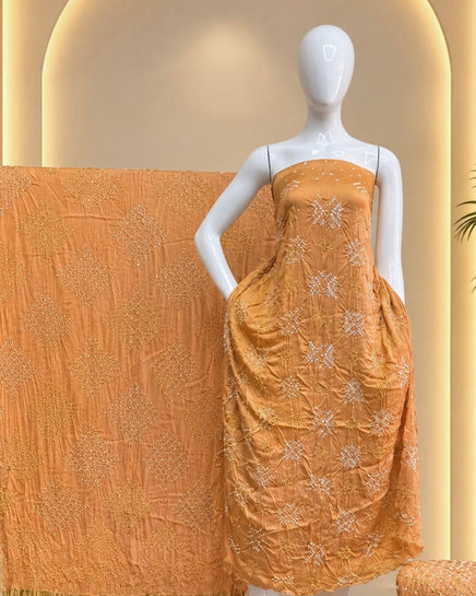 TAS Auto Crop Upper - Premium Modal Silk Bandhani Fancy 3-Piece Suit 115