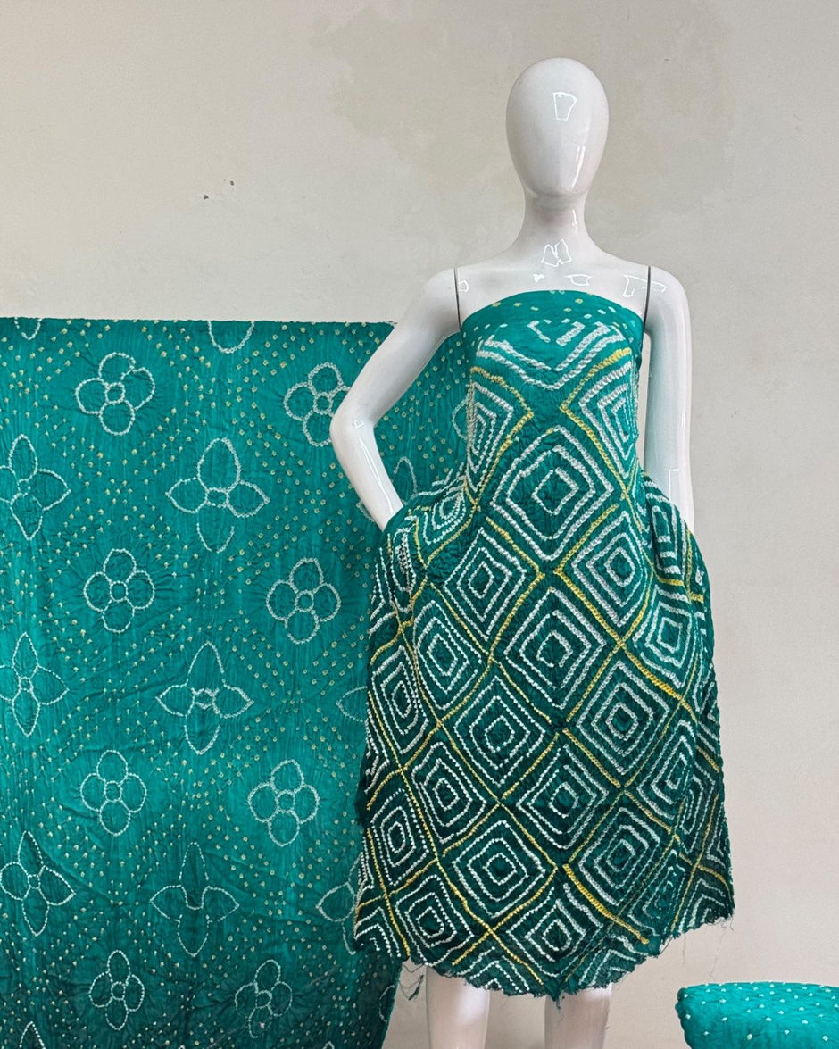 TAS Auto Crop Upper - Premium Modal Silk Shaded Bandhani Fancy 3-Piece Suit 122