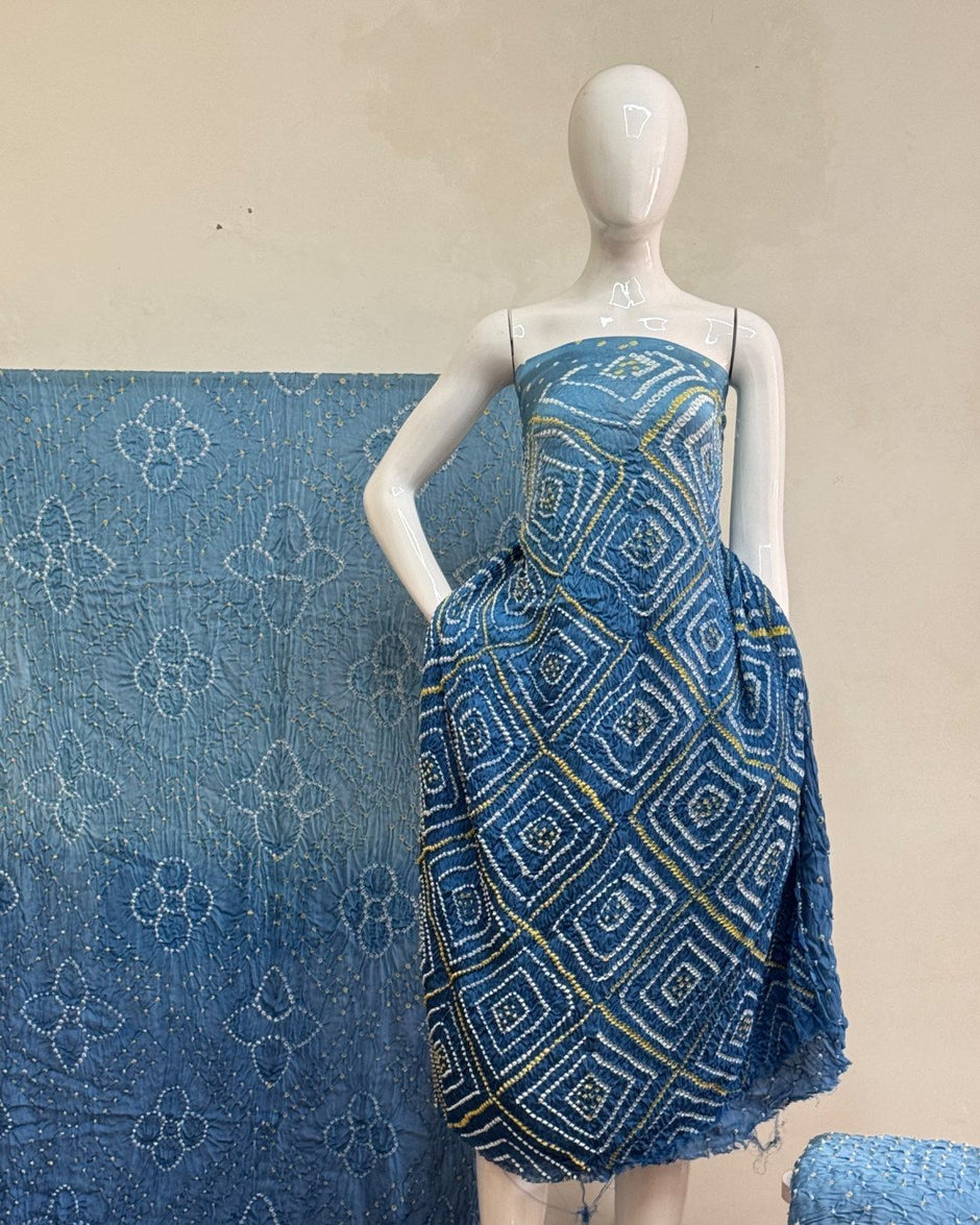 TAS Auto Crop Upper - Premium Modal Silk Shaded Bandhani Fancy 3-Piece Suit 125