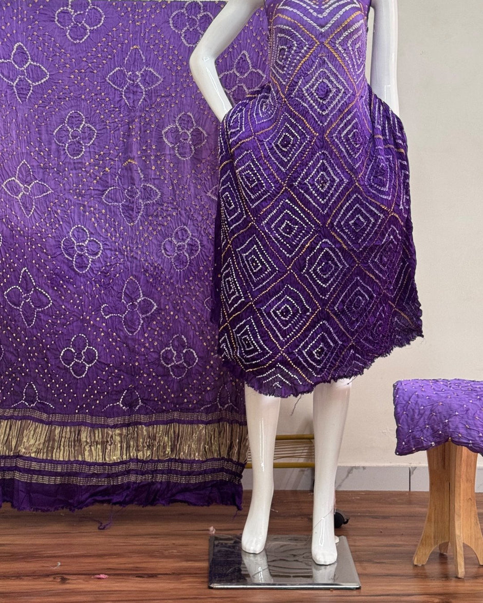TAS Auto Crop Lower - Premium Modal Silk Shaded Bandhani Fancy 3-Piece Suit 127