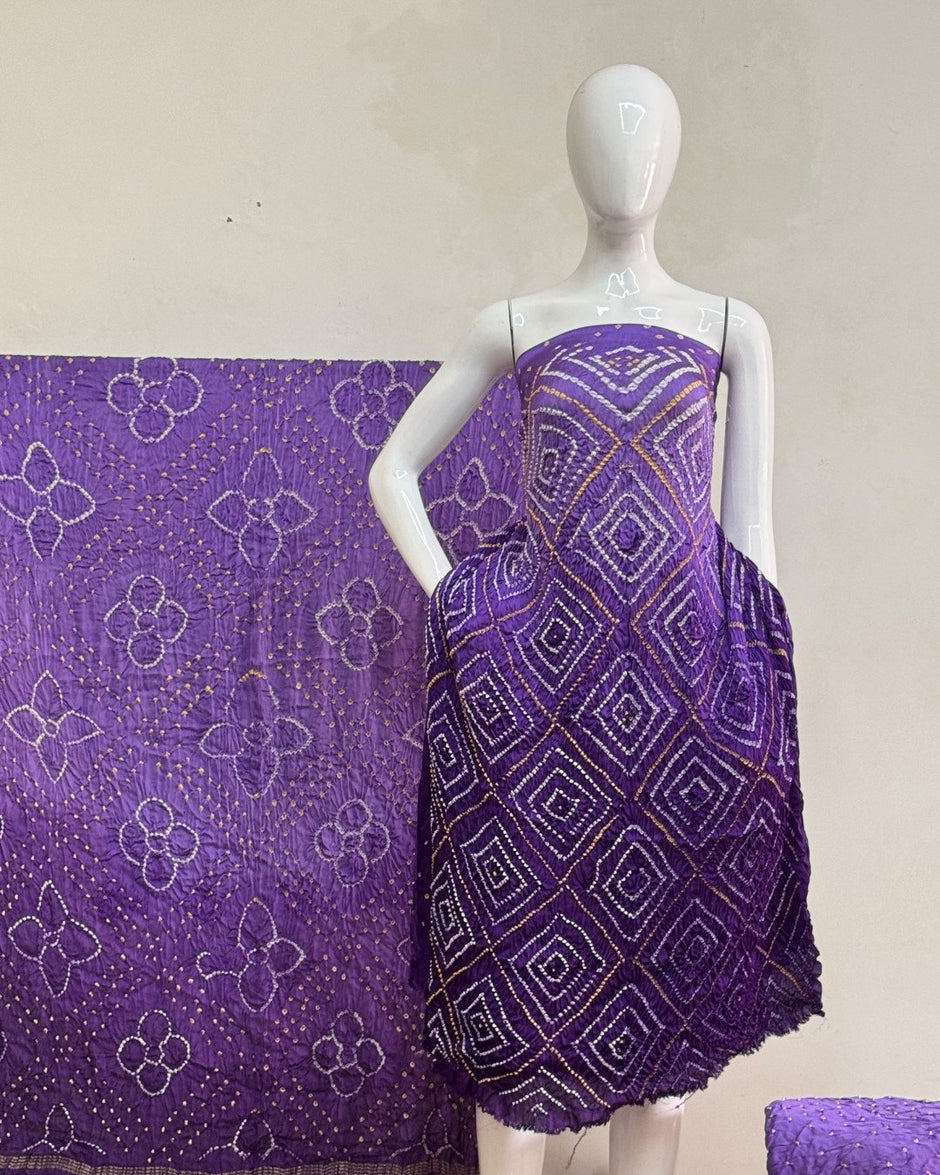 TAS Auto Crop Upper - Premium Modal Silk Shaded Bandhani Fancy 3-Piece Suit 127