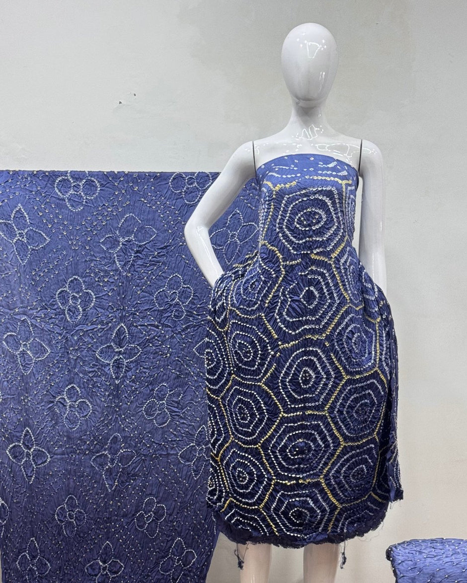 TAS Auto Crop Upper - Premium Modal Silk Shaded Bandhani Fancy 3-Piece Suit 129