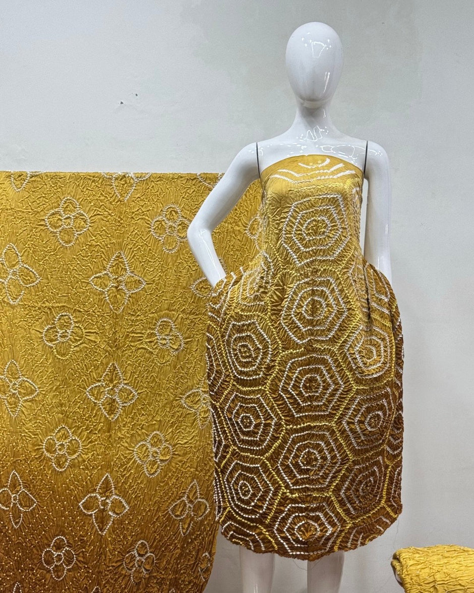 TAS Auto Crop Upper - Premium Modal Silk Shaded Bandhani Fancy 3-Piece Suit 130