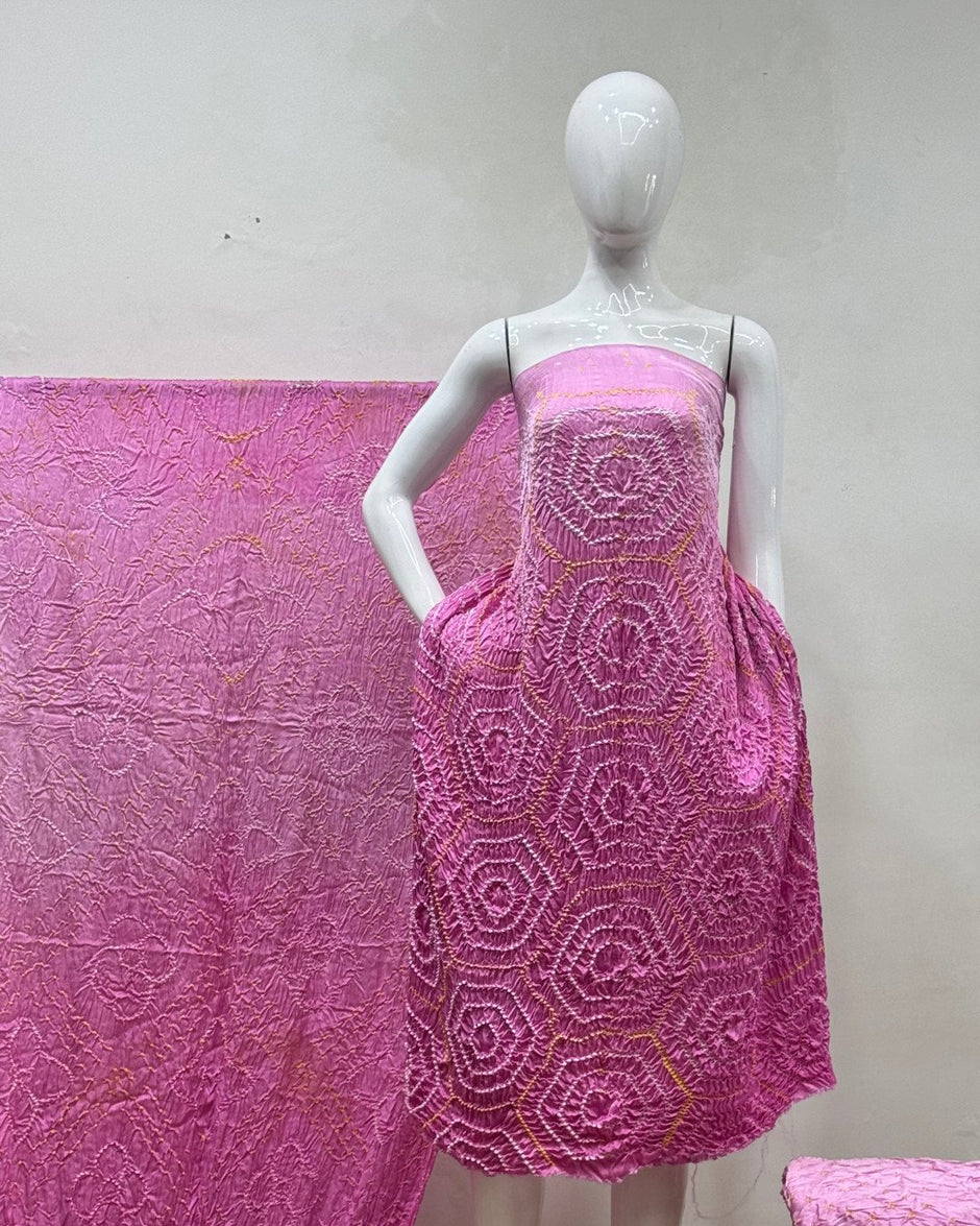 TAS Auto Crop Upper - Premium Modal Silk Shaded Bandhani Fancy 3-Piece Suit 131
