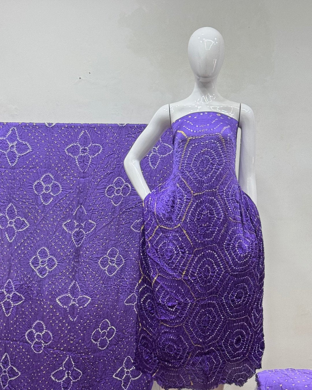 TAS Auto Crop Upper - Premium Modal Silk Shaded Bandhani Fancy 3-Piece Suit 135