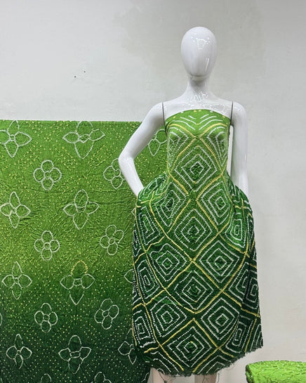 TAS Auto Crop Upper - Premium Modal Silk Shaded Bandhani Fancy 3-Piece Suit 140