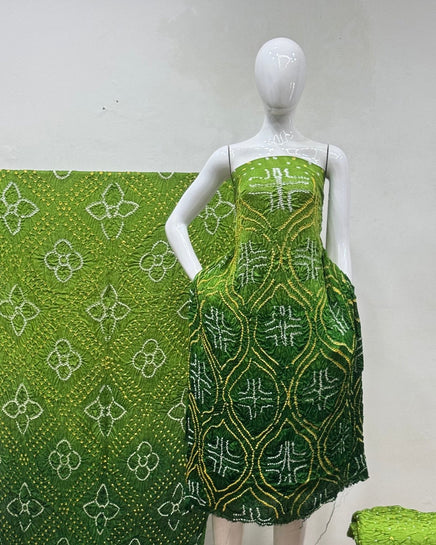 TAS Auto Crop Upper - Premium Modal Silk Shaded Bandhani Fancy 3-Piece Suit 145