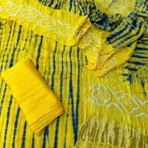 Modal Silk Tie & Dye Bandhani 3 Piece Suit - 19
