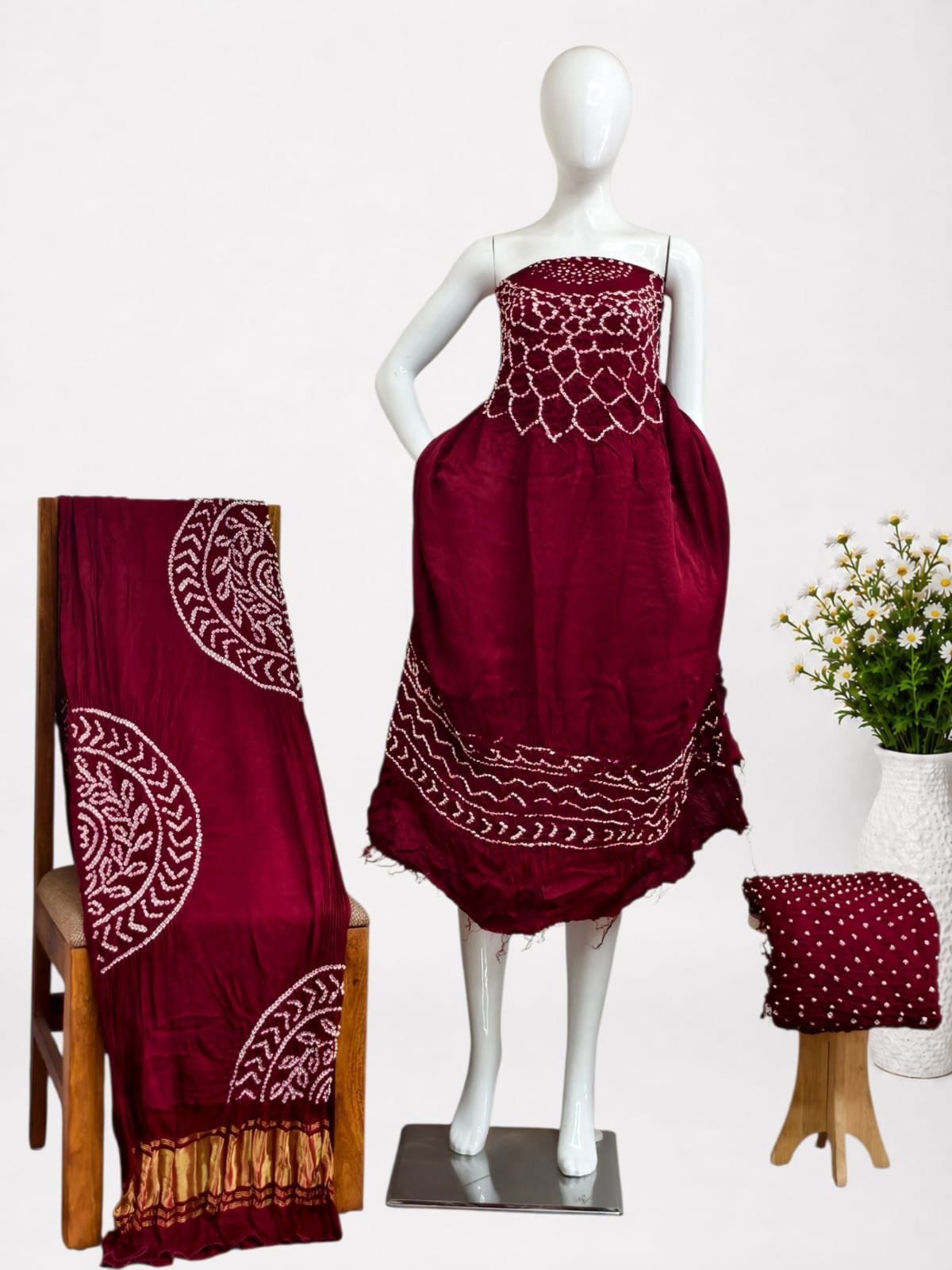 Bandhani Suit – Modal Silk Barik Bandhej Fancy Design 13