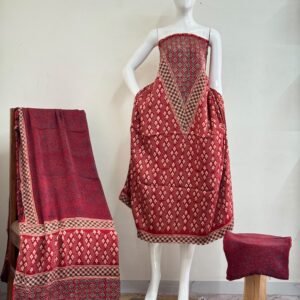 Pure Modal Silk Ajrakh Natural Dye 3-Piece Suit 19