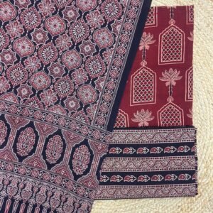 Pure Cotton Ajrakh Screen Print 3-Piece Suit 18