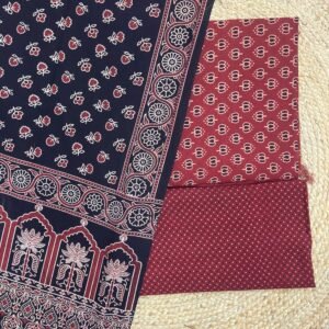 Pure Cotton Ajrakh Screen Print 3-Piece Suit 20