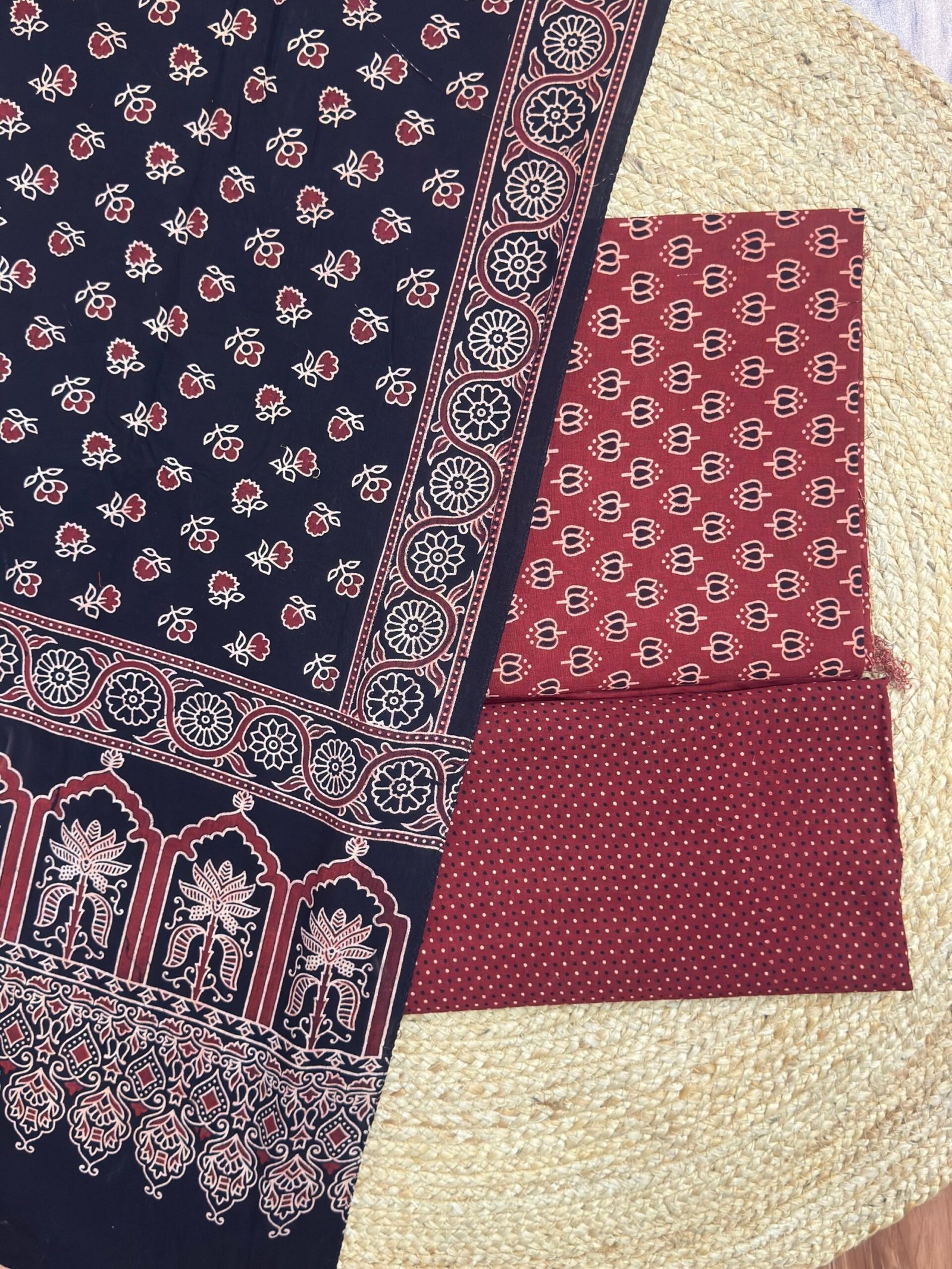 Pure Cotton Ajrakh Screen Print 3-Piece Suit 20