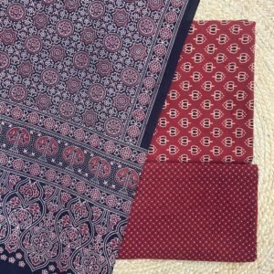 Pure Cotton Ajrakh Screen Print 3-Piece Suit 23